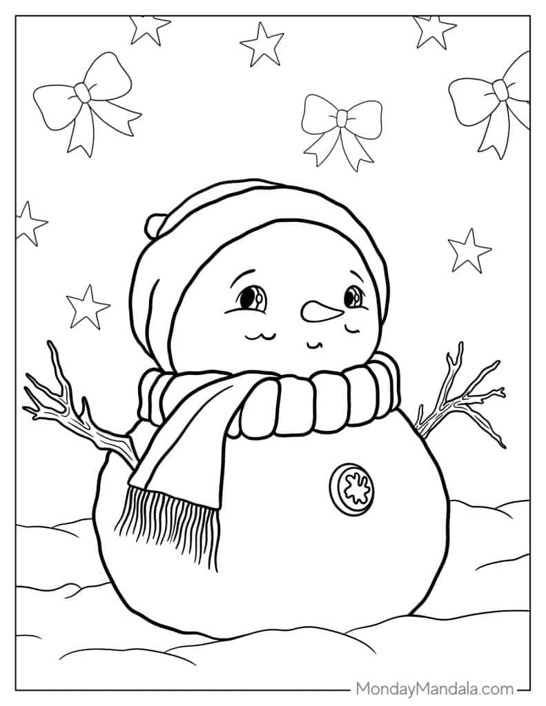 48 snowman coloring pages (free pdf printables)